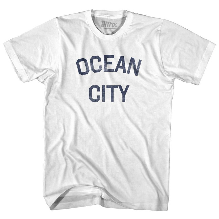New Jersey Ocean City Adult Cotton Vintage T-shirt - White