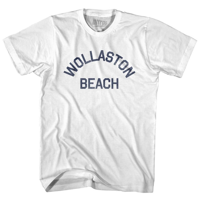 Massachusetts Wollaston Beach Adult Cotton Vintage T-shirt - White