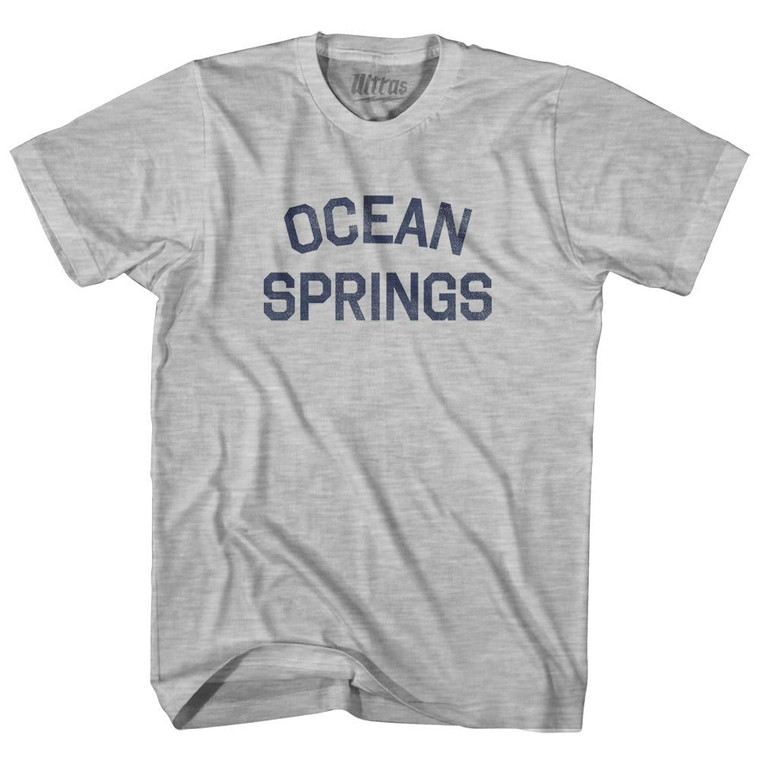 Mississippi Ocean Springs Adult Cotton Vintage T-shirt - Grey Heather