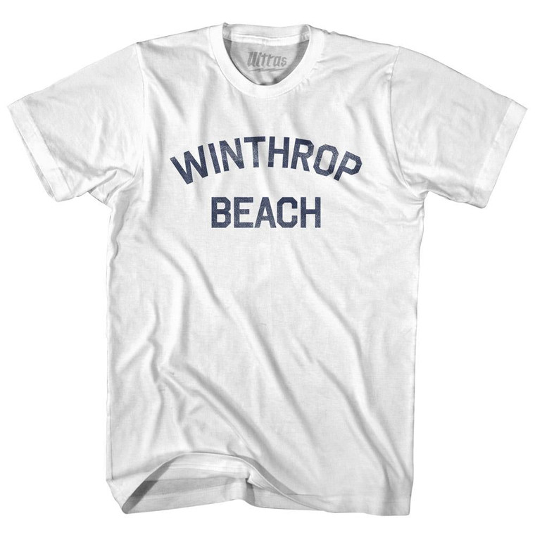 Massachusetts Winthrop Beach Adult Cotton Vintage T-shirt - White