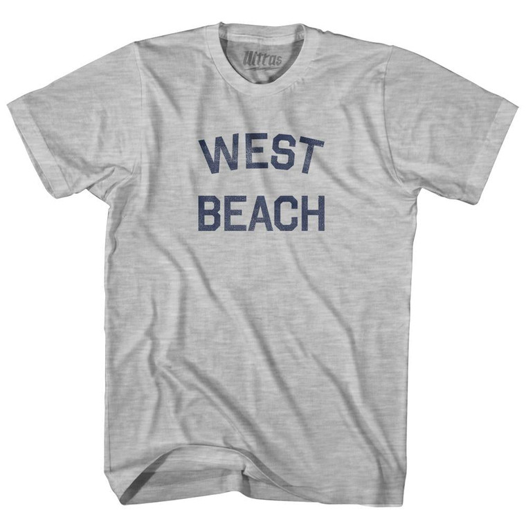 Massachusetts West Beach Adult Cotton Vintage T-shirt - Grey Heather