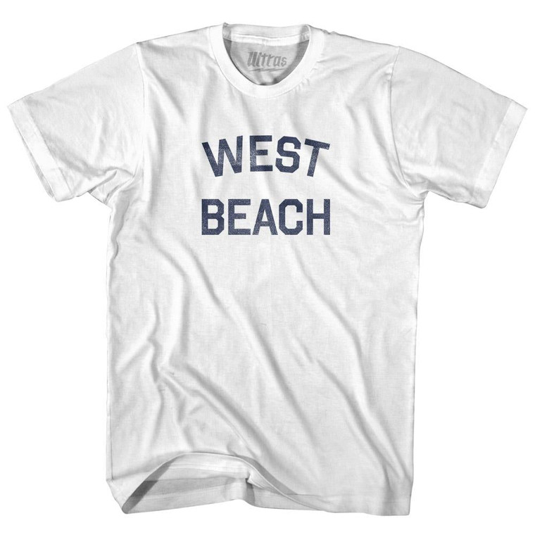 Massachusetts West Beach Adult Cotton Vintage T-shirt - White