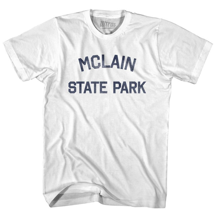 Michigan McLain State Park Adult Cotton Vintage T-shirt - White