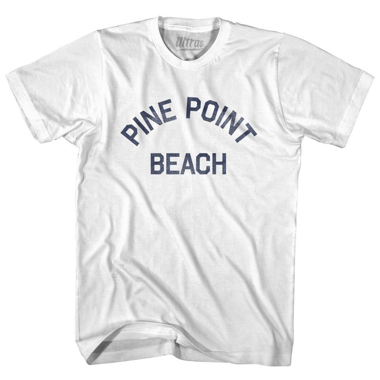 Maine Pine Point Beach Adult Cotton Vintage T-shirt - White