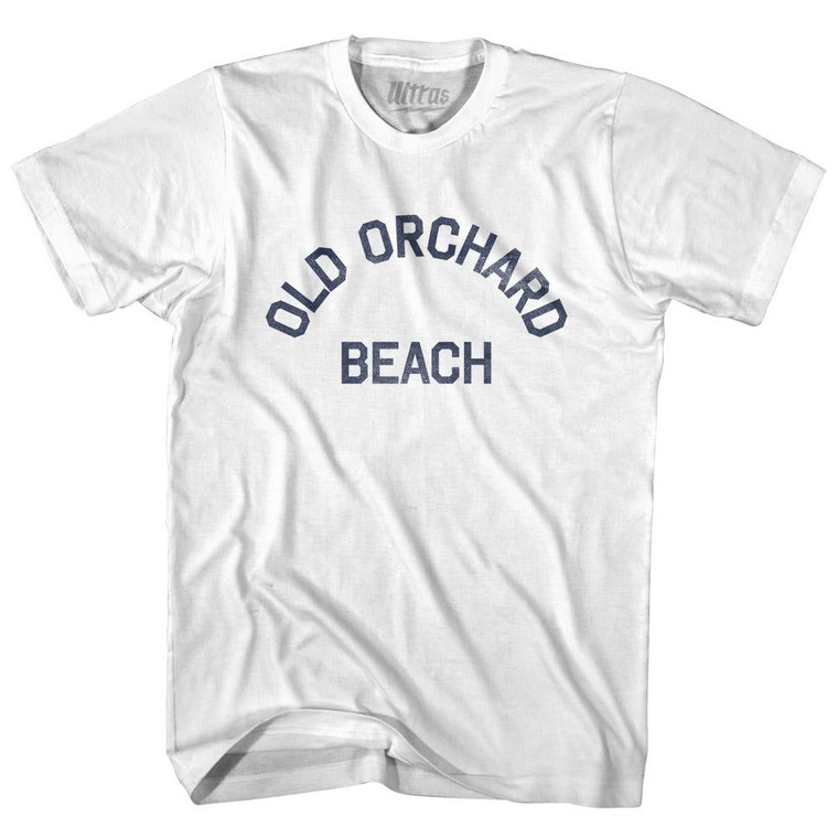 Maine Old Orchard Beach Adult Cotton Vintage T-shirt - White