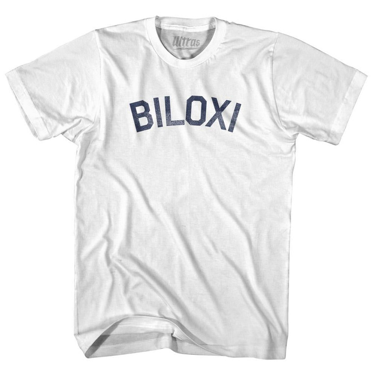 Mississippi Biloxi Adult Cotton Vintage T-shirt - White