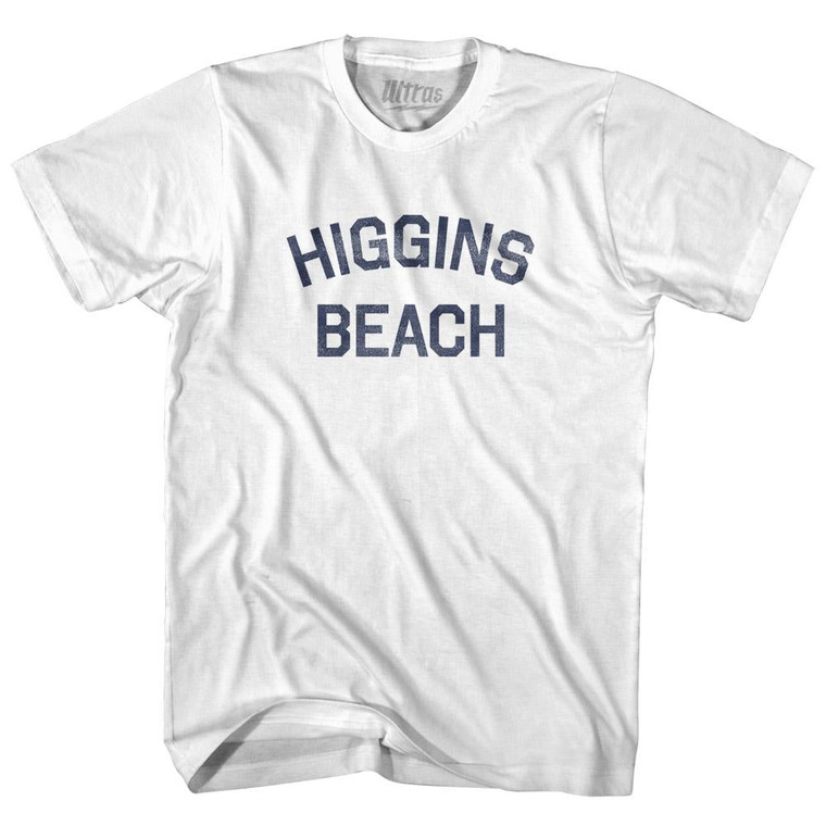 Maine Higgins Beach Adult Cotton Vintage T-shirt-White