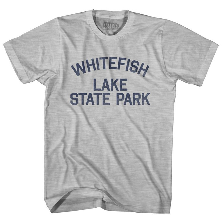 Montana Whitefish Lake State Park Adult Cotton Vintage T-shirt - Grey Heather