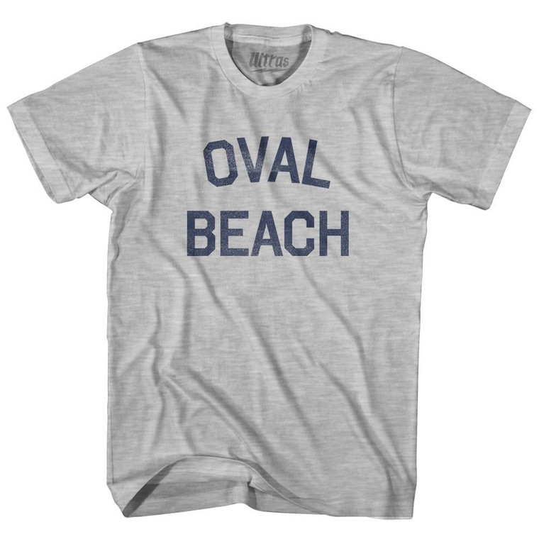 Michigan Oval Beach Adult Cotton Vintage T-shirt - Grey Heather