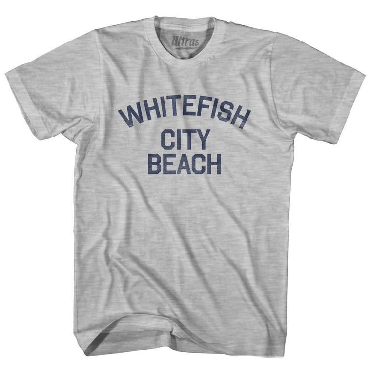 Montana Whitefish City Beach Adult Cotton Vintage T-shirt - Grey Heather