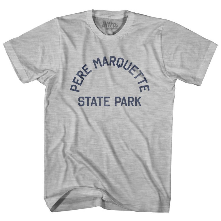 Michigan Pere Marquette Park Beach Adult Cotton Vintage T-shirt-Grey Heather