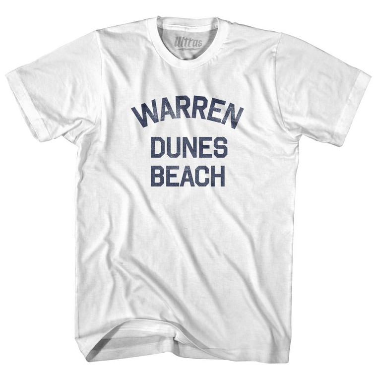 Michigan Warren Dunes Beach Adult Cotton Vintage T-shirt - White