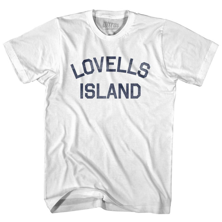 Massachusetts Lovells Island Adult Cotton Vintage T-shirt - White