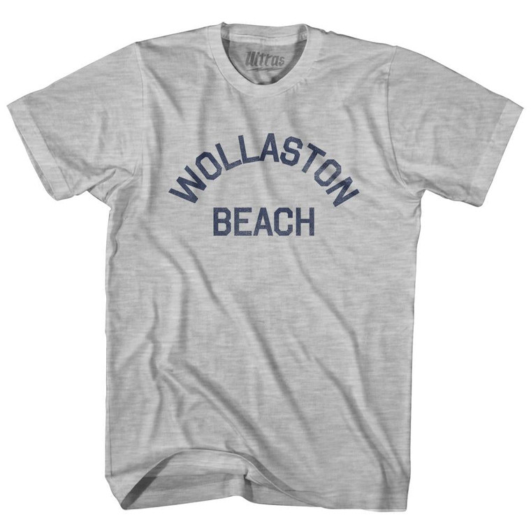 Massachusetts Wollaston Beach Adult Cotton Vintage T-shirt - Grey Heather
