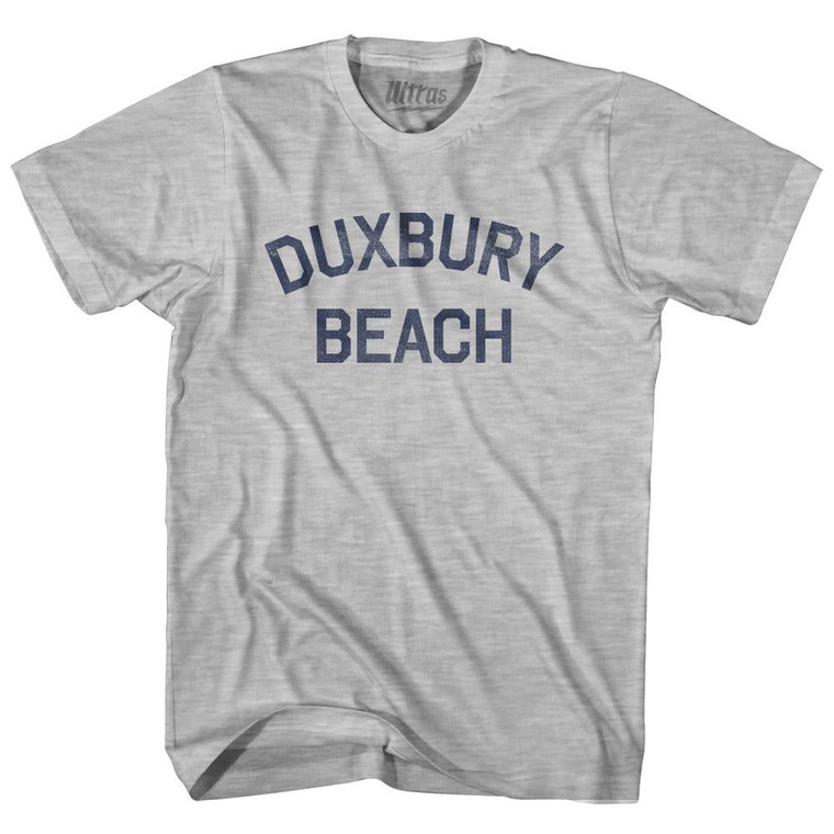 Massachusetts Duxbury Beach Adult Cotton Vintage T-shirt - Grey Heather