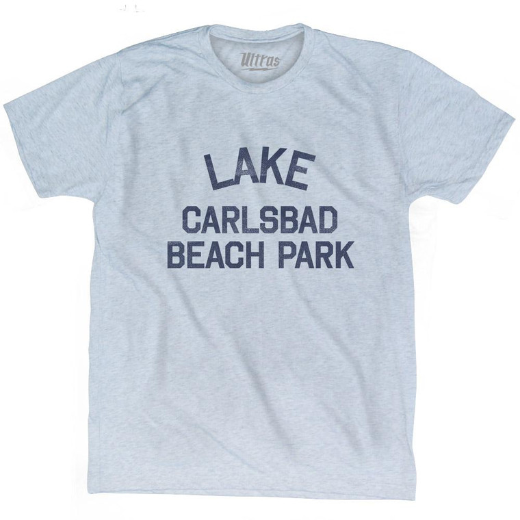 New Mexico Lake Carlsbad Beach Park Adult Tri-Blend Vintage T-shirt - Athletic White