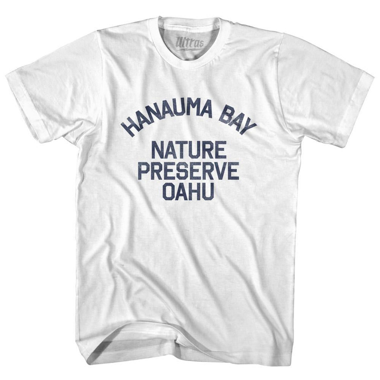 Hawaii Hanauma Bay Preserve Oahu Adult Cotton Vintage T-shirt - White