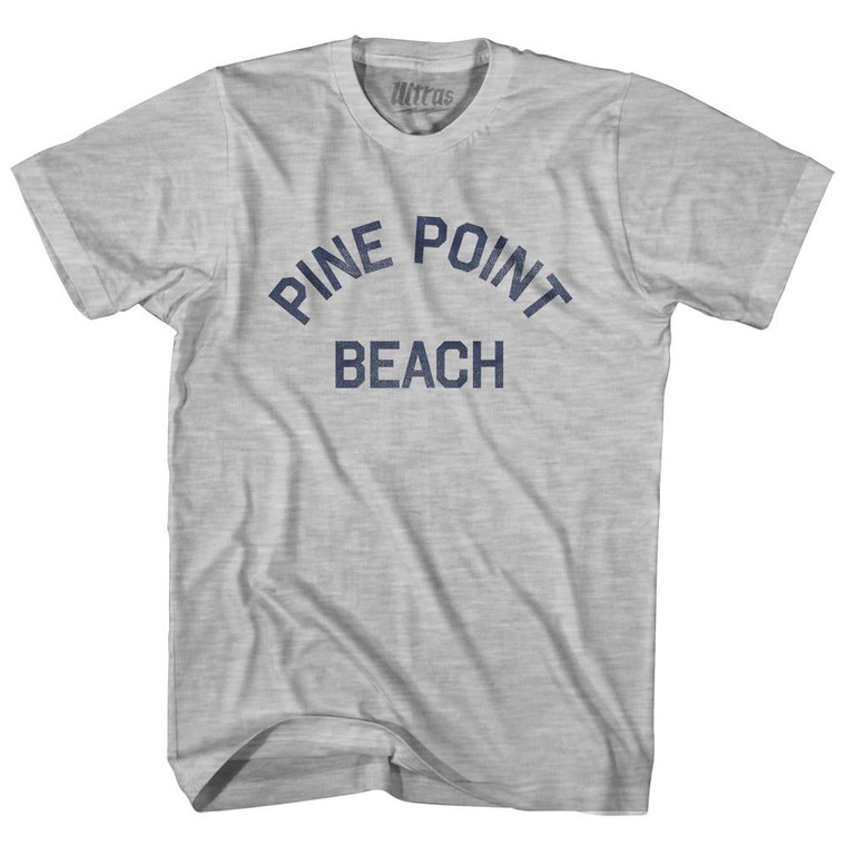 Maine Pine Point Beach Adult Cotton Vintage T-shirt - Grey Heather