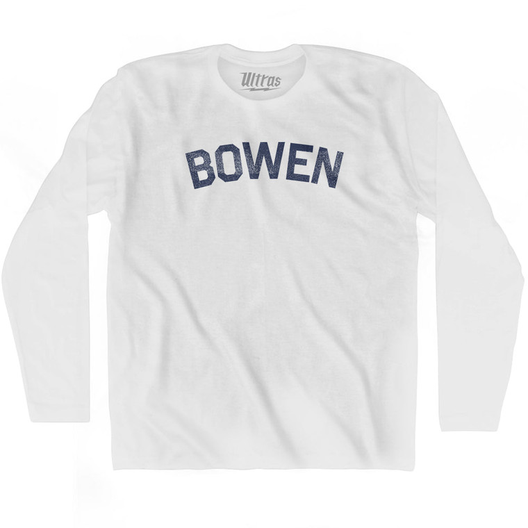 BOWEN Adult Cotton Long Sleeve T-shirt - White