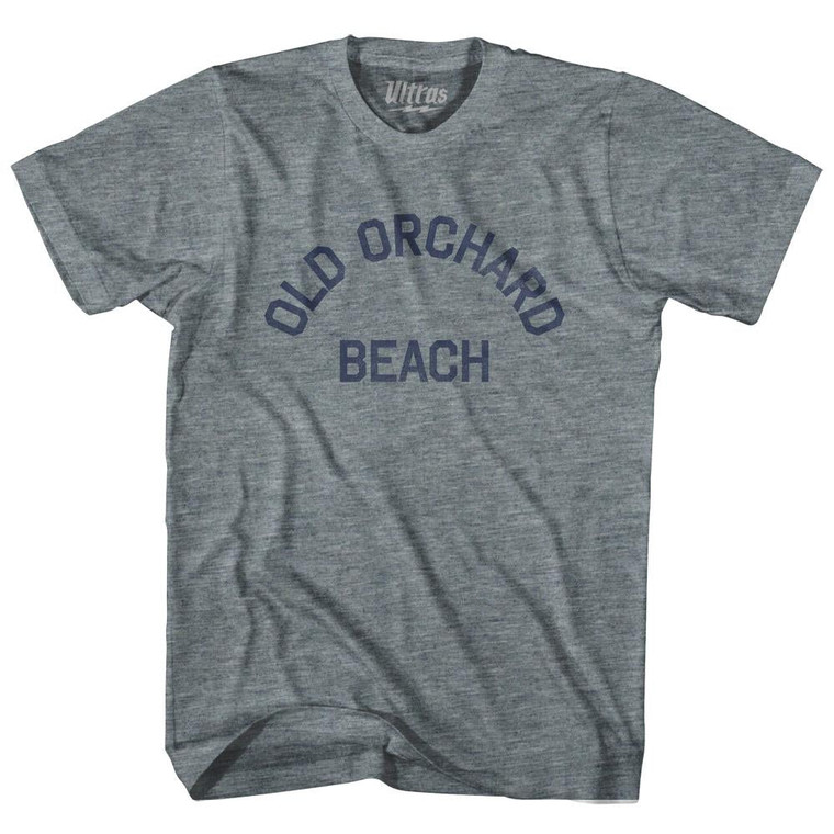 Maine Old Orchard Beach Adult Tri-Blend Vintage T-shirt - Athletic Grey