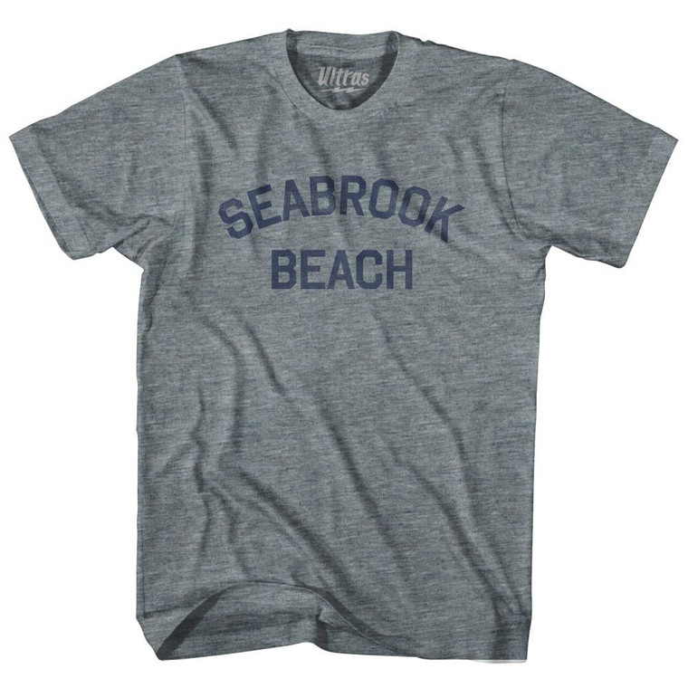 New Hampshire Seabrook Beach Adult Tri-Blend Vintage T-shirt - Athletic Grey