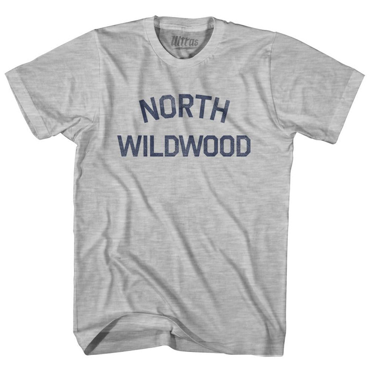 New Jersey North Wildwood Womens Cotton Junior Cut Vintage T-shirt - Grey Heather