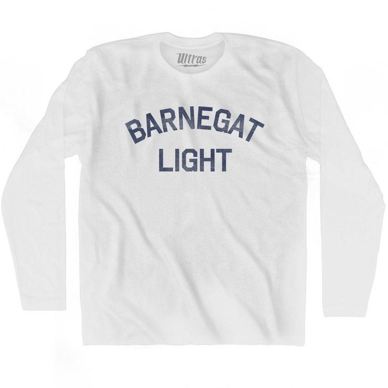 New Jersey Barnegat Light Adult Cotton Long Sleeve Vintage T-shirt - White