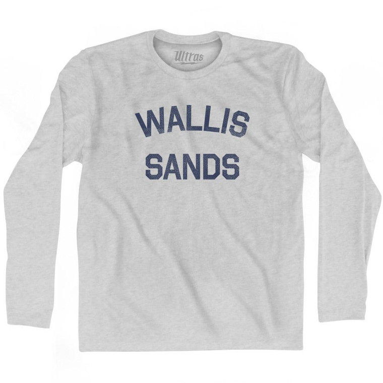 New Hampshire Wallis Adult Cotton Long Sleeve Vintage T-shirt - Grey Heather