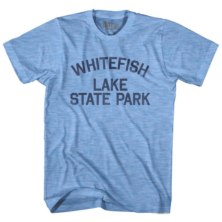 Montana Whitefish Lake State Park Adult Tri-Blend Vintage T-shirt - Athletic Blue
