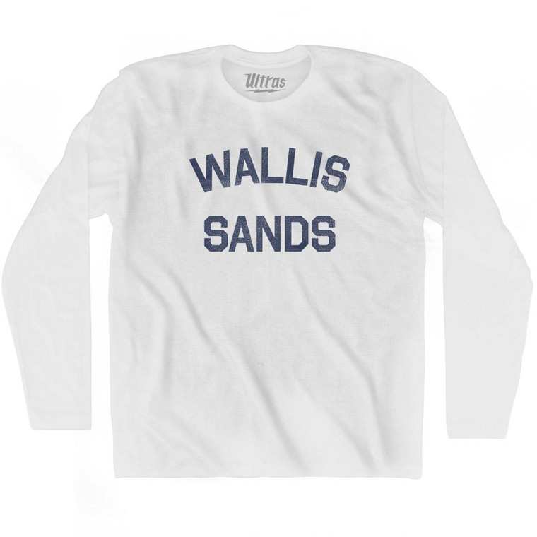 New Hampshire Wallis Adult Cotton Long Sleeve Vintage T-shirt - White
