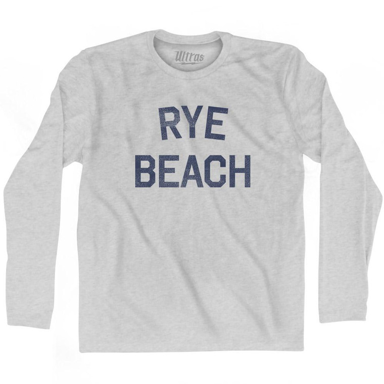 New Hampshire Rye Beach Adult Cotton Long Sleeve Vintage T-shirt - Grey Heather
