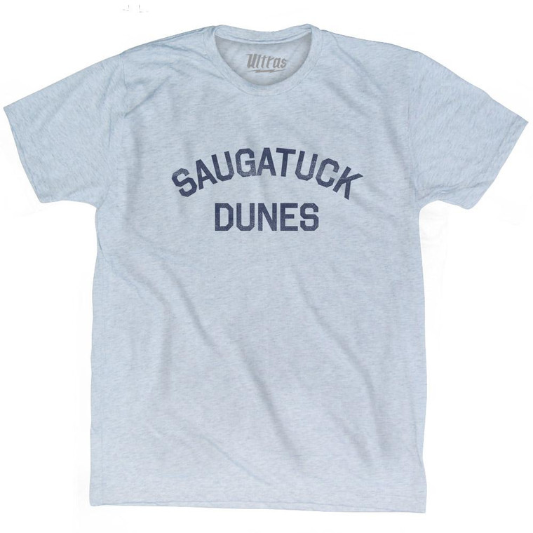 Michigan Saugatuck Dunes Adult Tri-Blend Vintage T-shirt - Athletic White
