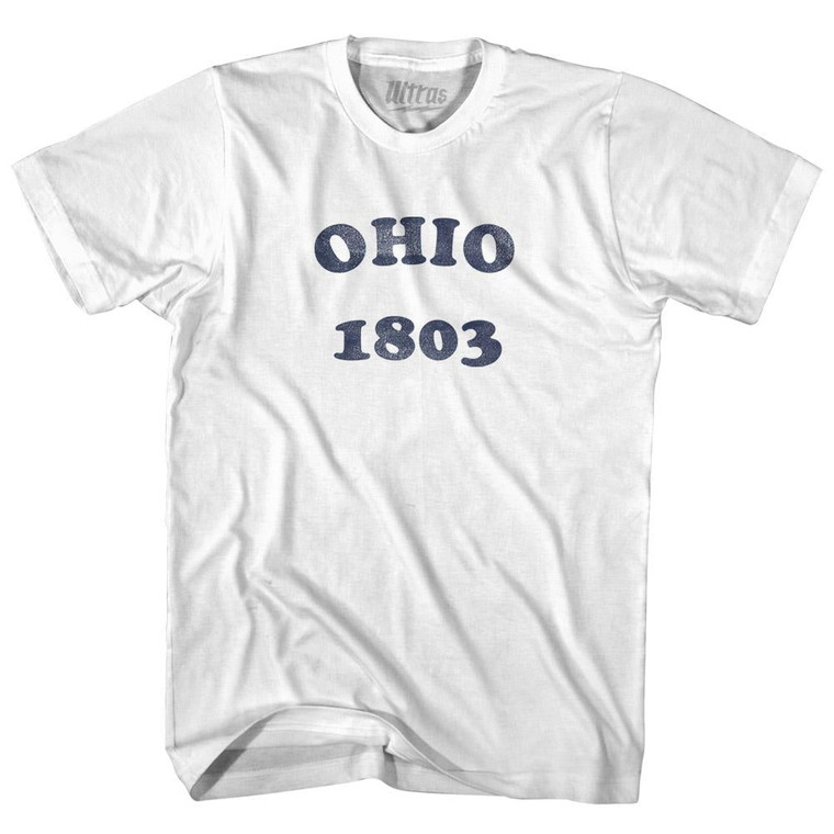 Ohio State 1803 Womens Cotton Junior Cut Vintage T-shirt - White