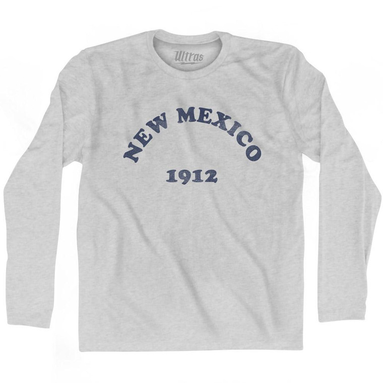 New Mexico State 1912 Adult Cotton Long Sleeve Vintage T-shirt - Grey Heather