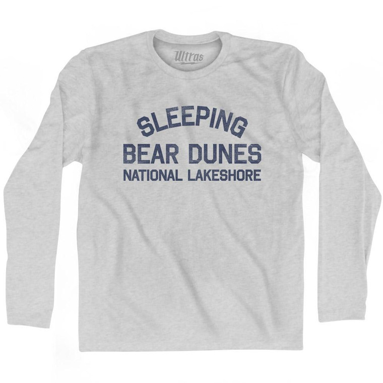 Michigan Sleeping Bear Dunes National Lakeshore Adult Cotton Long Sleeve Vintage T-shirt - Grey Heather