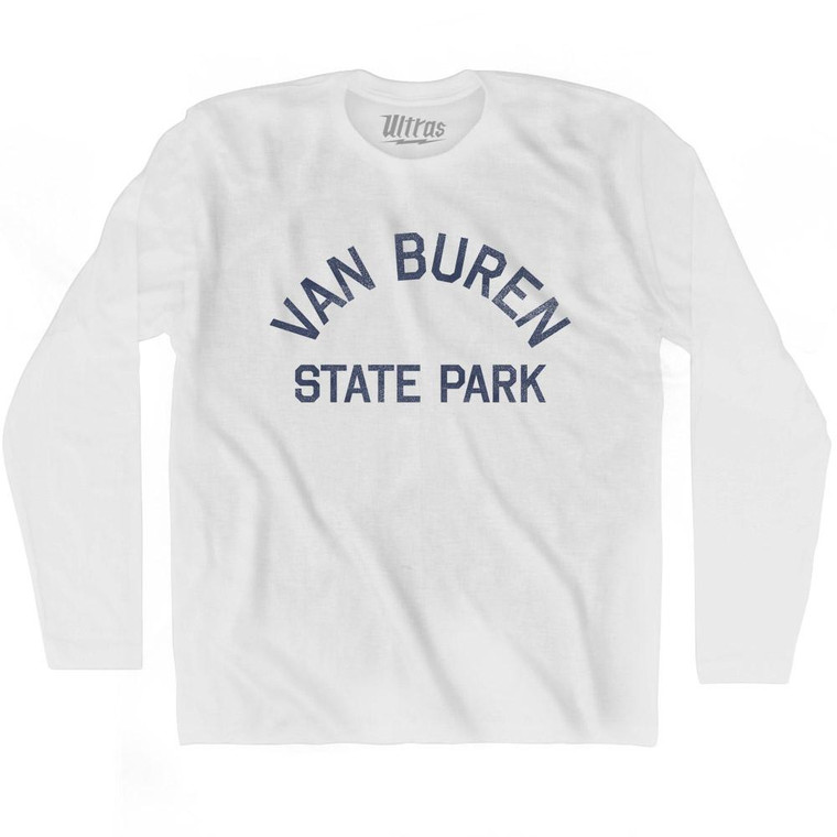 Michigan Van Buren State Park Adult Cotton Long Sleeve Vintage T-shirt - White