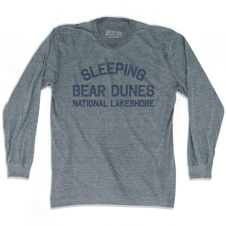 Michigan Sleeping Bear Dunes National Lakeshore Adult Tri-Blend Long Sleeve Vintage T-shirt - Athletic Grey