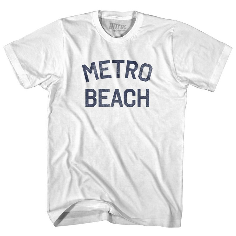 Michigan Metro Beach Womens Cotton Junior Cut Vintage T-shirt - White