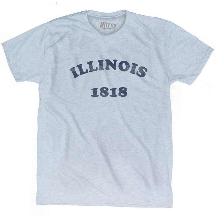 Illinois State 1818 Adult Tri-Blend Vintage T-shirt - Athletic White