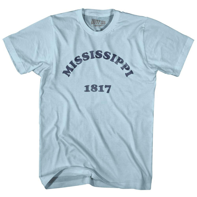 Mississippi State 1817 Adult Cotton Vintage T-shirt - Light Blue