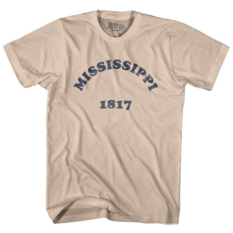 Mississippi State 1817 Adult Cotton Vintage T-shirt - Creme