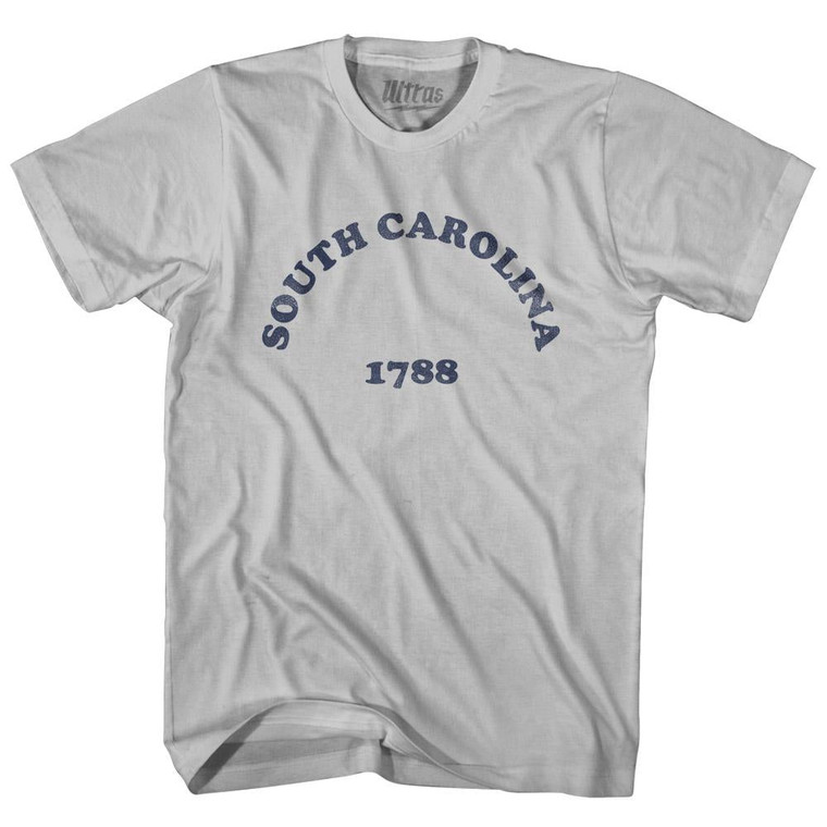 South Carolina State 1788 Adult Cotton Vintage T-shirt - Cool Grey