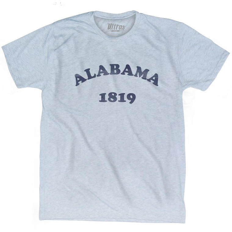 Alabama State 1819 Adult Tri-Blend Text T-shirt - Athletic White