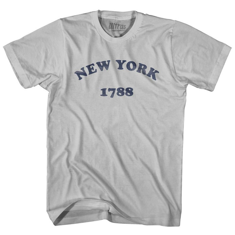 New York State 1788 Adult Cotton Vintage T-shirt - Cool Grey