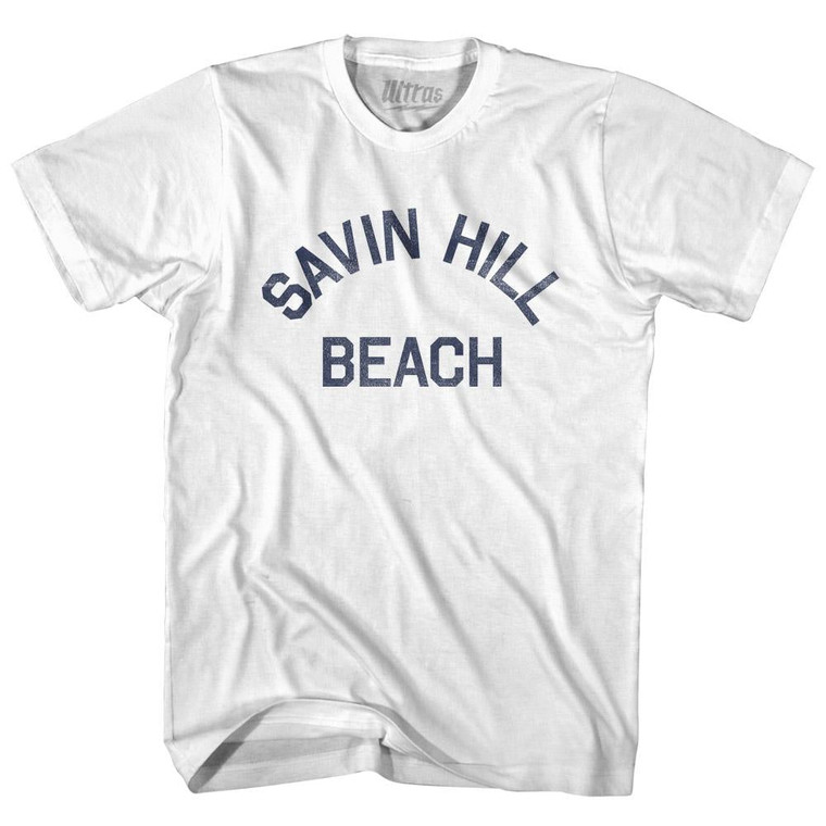 Massachusetts Savin Hill Beach Womens Cotton Junior Cut Vintage T-shirt - White