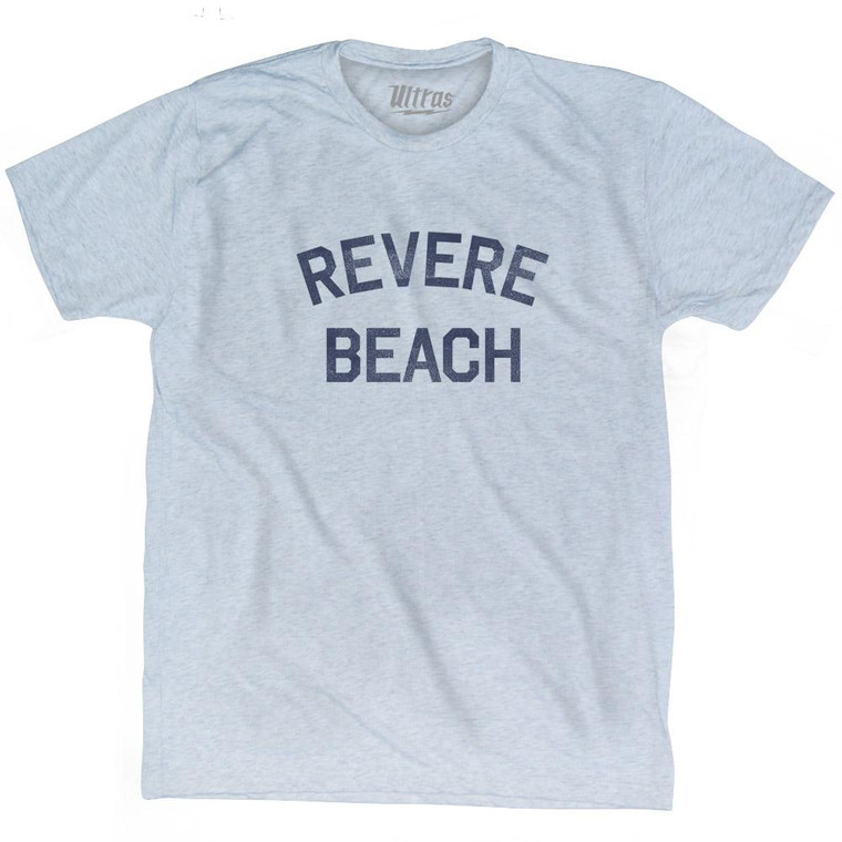 Massachusetts Revere Beach Adult Tri-Blend Vintage T-shirt - Athletic White
