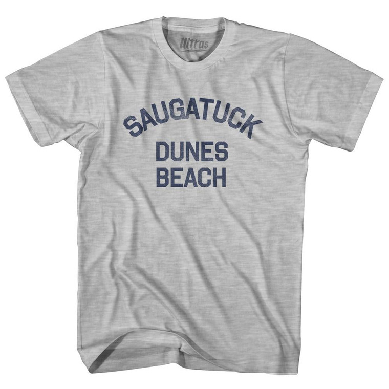 Michigan Saugatuck Dunes Beach Womens Cotton Junior Cut Vintage T-shirt - Grey Heather