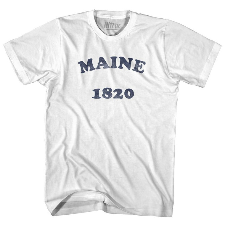 Maine State 1820 Youth Cotton Vintage T-shirt - White