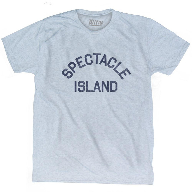 Massachusetts Spectacle Island Adult Tri-Blend Vintage T-shirt - Athletic White