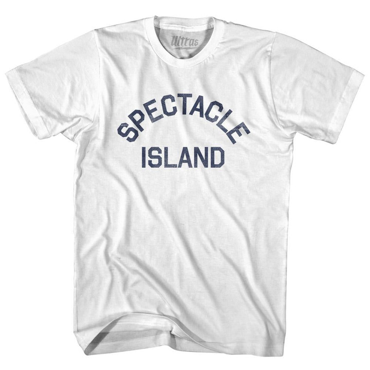 Massachusetts Spectacle Island Womens Cotton Junior Cut Vintage T-shirt - White